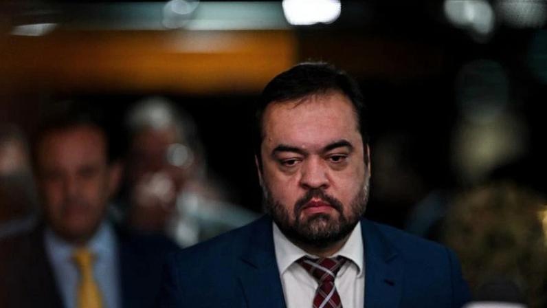 Governador do RJ Cláudio Castro durante coletiva no Senado