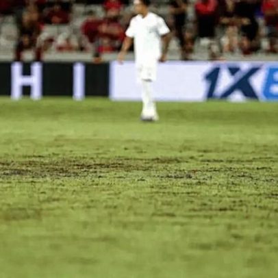 Gramado do jogo Athletico x Santos gera debate nas redes