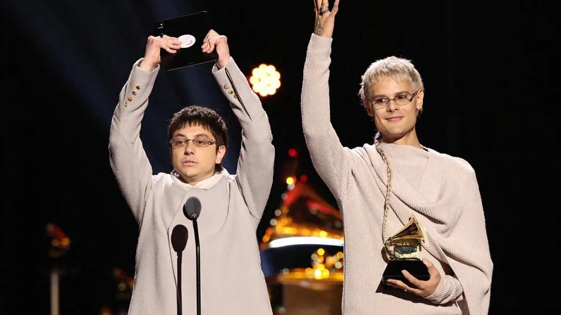 Paco Amoroso and CA7RIEL at 2026 Grammys
