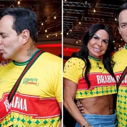Gretchen e marido e outras celebridades se beijam no Desfile das Campeãs em SP
