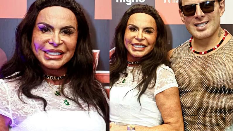 Gretchen vai a bloco de Luísa Sonza com o marido — Foto: Van Campos/AgNews