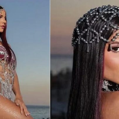 Hariany, cunhada de Anitta, aparece morena no Camarote Quem O Globo