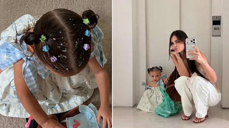 Amanda Kimberlly encanta internautas com registro de filha com Neymar — Foto: Reprodução Instagram