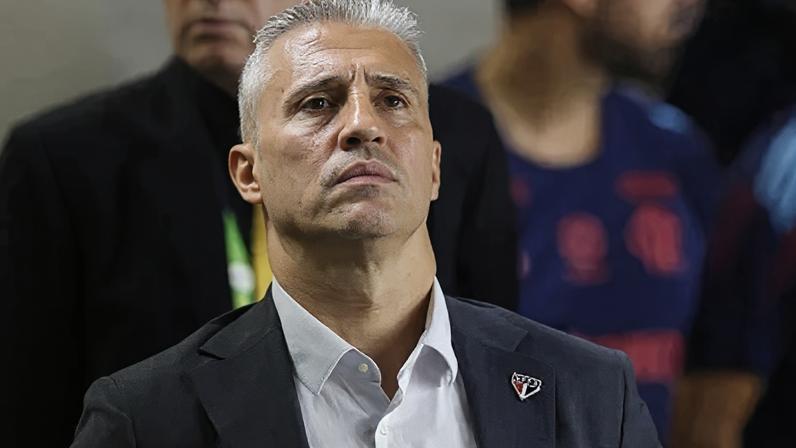 Hernán Crespo durante São Paulo x Flamengo, pelo Brasileirão