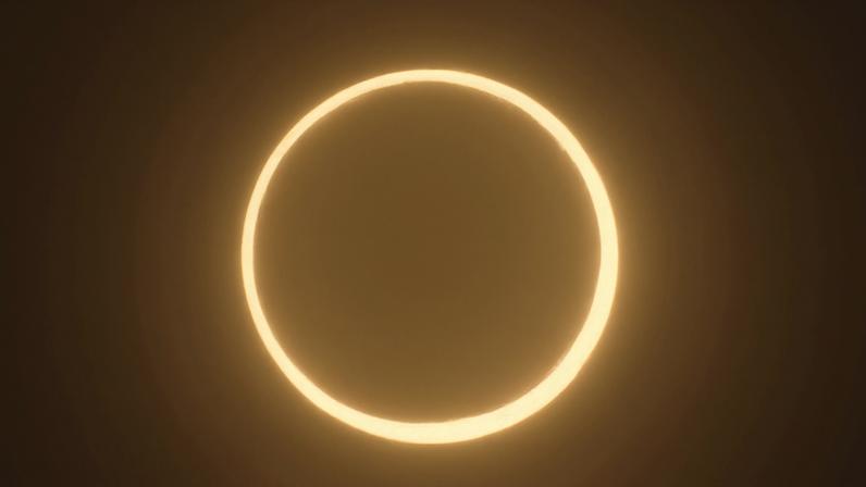 Imagem do Eclipse Anular do Sol captada em outubro de 2023 em Canaã dos Carajás (PA).