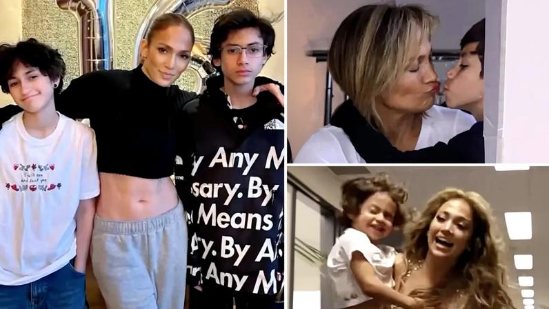 Jennifer Lopez shared a video montage of her twins, Max and Emme, for their 18th birthday on Sunday.