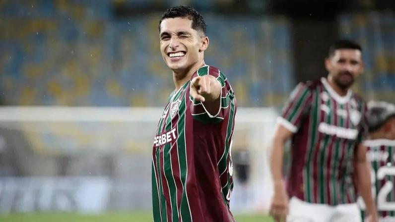 Kevin Serna comemora seu gol pelo Fluminense sobre o Maricá (Foto: Alexandre Durão/Zimel Press/Gazeta Press)