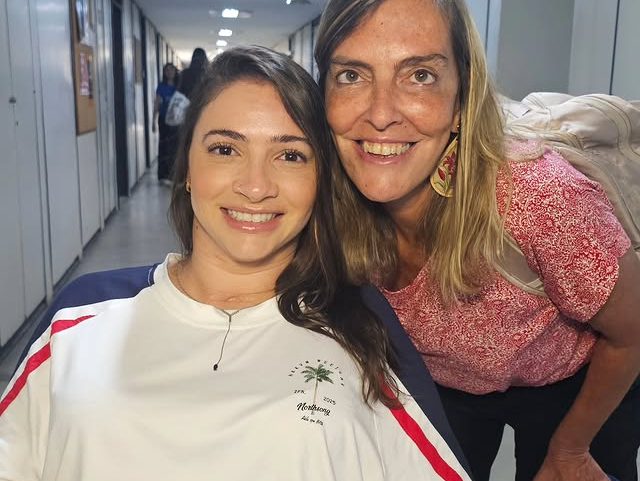 Ginasta Lais e a Pesquisadora Tatiana Sampaio
