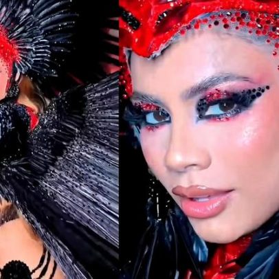 Lexa é sentinela da mata no desfile da Dragões da Real