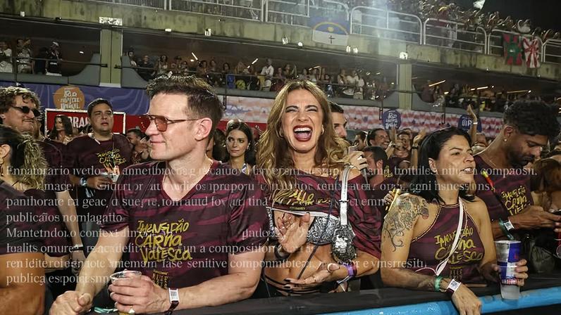 Luciana Gimenez com Matt Smith na frisa da Sapucaí — Foto: Dilson Silva / Agnews