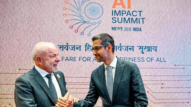O presidente Lula e o CEO da Google, Pichai Sudar. Foto: Ricardo Stuckert