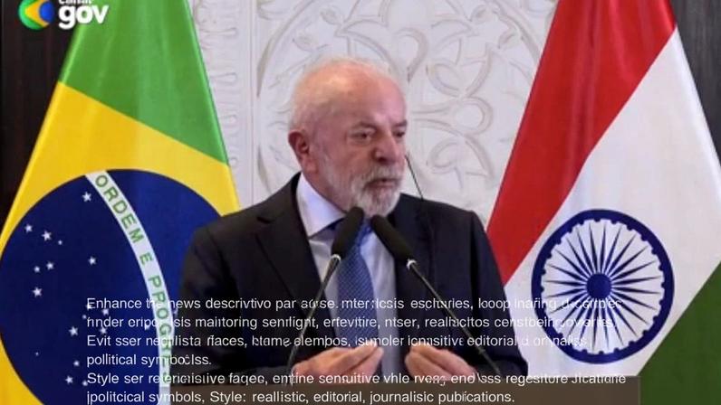 Presidente Lula em coletiva de imprensa na Índia