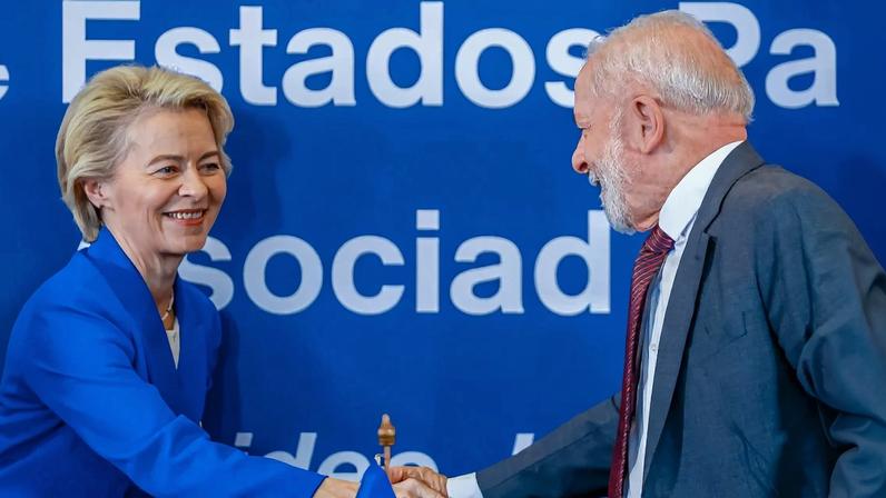 O presidente Lula (PT) e a presidente da Comissão Europeia, Ursula von der Leyen. Foto: Ricardo Stuckert/PR