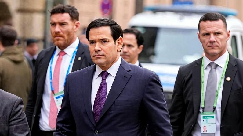 U.S. Secretary of State Marco Rubio walks to a meeting of G-7 foreign ministers on the sidelines of the 62nd Munich Security Conference in Munich on Feb. 14.