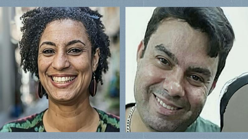 Marielle Franco e Anderson Gomes foram mortos no dia 14 de março de 2018, no Rio de Janeiro — Foto: Reprodução/TV Globo