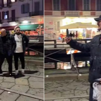 Isabella Arantes mostra Gabriel Medina fotografando grupo de turistas