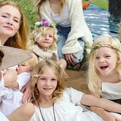 James Van Der Beek e Kimberly apresentam seus seis filhos