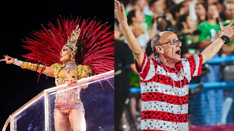 Mestre Ciça foi homenageado no enredo vencedor do Carnaval 2026 — Foto: Brazil News e @rafaelstrabelli/Quem