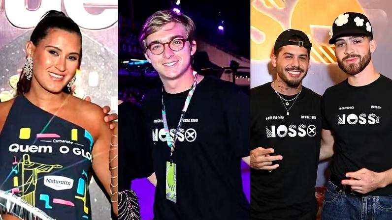 Bia Bonemer, Joaquim Huck e Zé Felipe e João Guilherme na Sapucaí