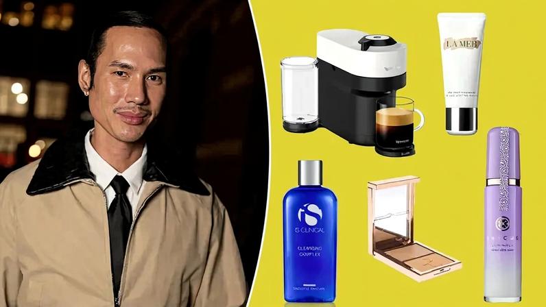 Patrick Ta's essentials include collagen, cleanser and plenty of caffeine.