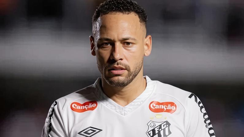 Neymar durante o duelo entre Santos e Velo Clube