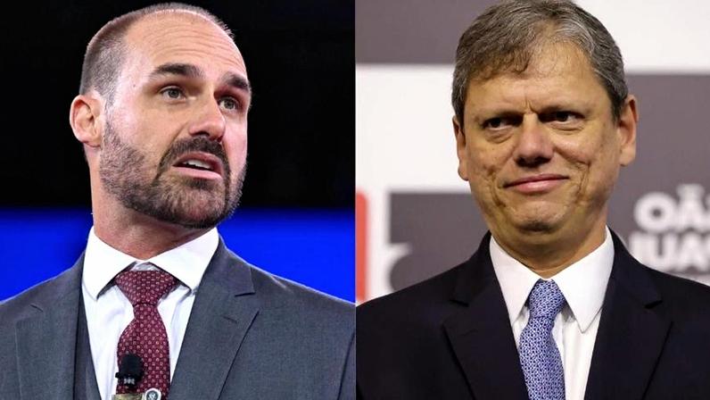 Eduardo Bolsonaro e Tarcísio de Freitas têm uma relação conflituosa que respingou na Alesp