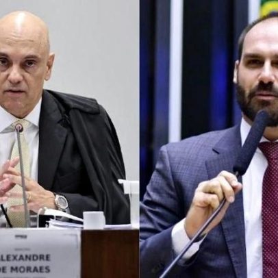 Moraes cita Eduardo Bolsonaro em ação sobre interferência no pai