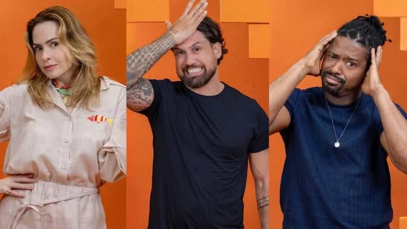 Ana Paula Renault, Brigido e Leandro estão no Paredão — Foto: Globo/ Manoella Mello