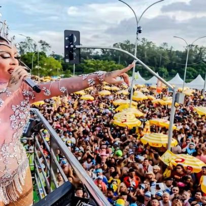 Glória Groove agita bloco em SP e presta homenagem a Preta Gil