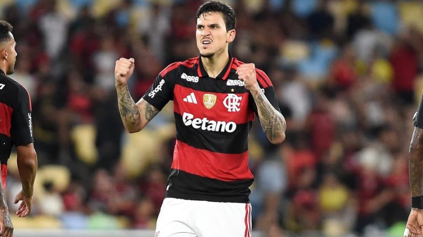 Pedro comemora gol contra o Sampaio Corrêa (Foto: Alexandre Durão/Zimel Press/Gazeta Press)