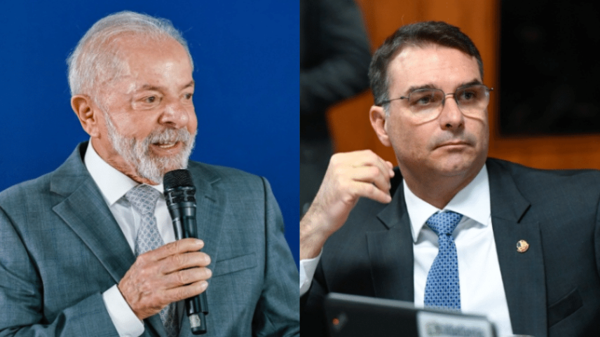 Presidente Lula (PT) e senador Flávio Bolsonaro (PL)
