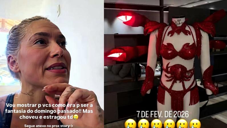 Virginia revela fantasia de caranguejo com efeitos tecnológicos especiais que não foram ligados; VÍDEO — Foto: Reprodução/Instagram
