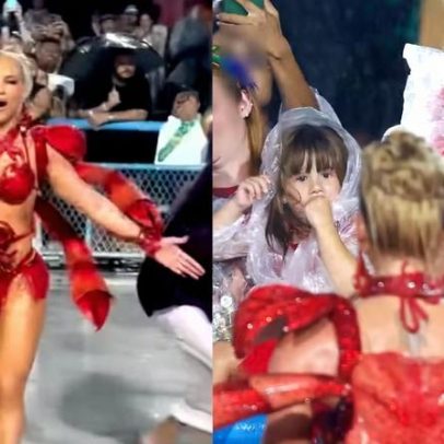 Virginia Fonseca interrompe desfile na Sapucaí ao ver as filhas