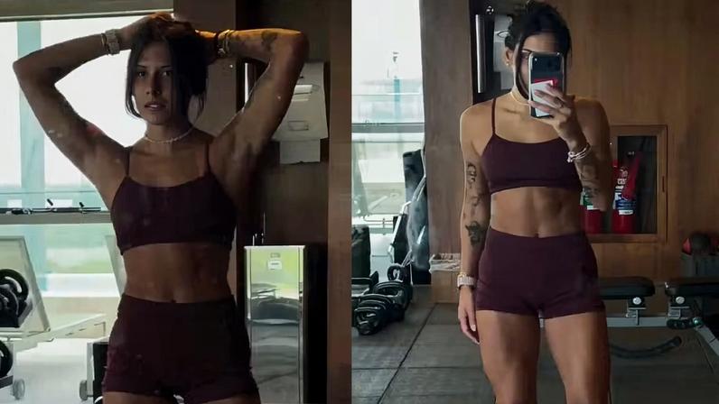 Após desabafo sobre dieta, Ana Castela exibe barriga sarada e pernas torneadas em dia de treino — Foto: Reprodução/Instagram