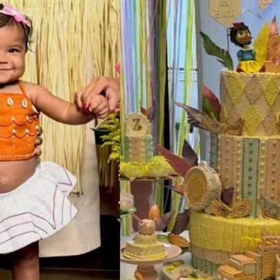 Filha de Ludmilla e Brunna comemora 9 meses com festa e churrasco com ouro