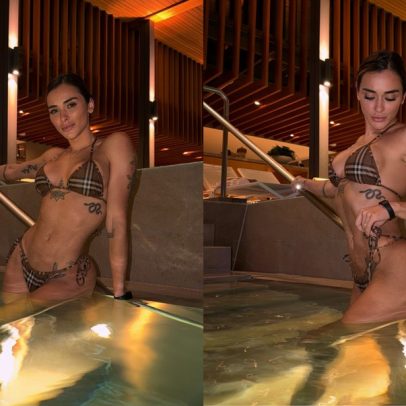 Tainá Militão é fotografada em spa durante viagem à Suíça