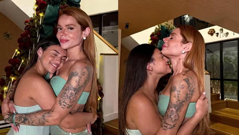 Thais Vasconcellos e Júlia, esposa e filha do Ferrugem — Foto: Reprodução/ Instagram