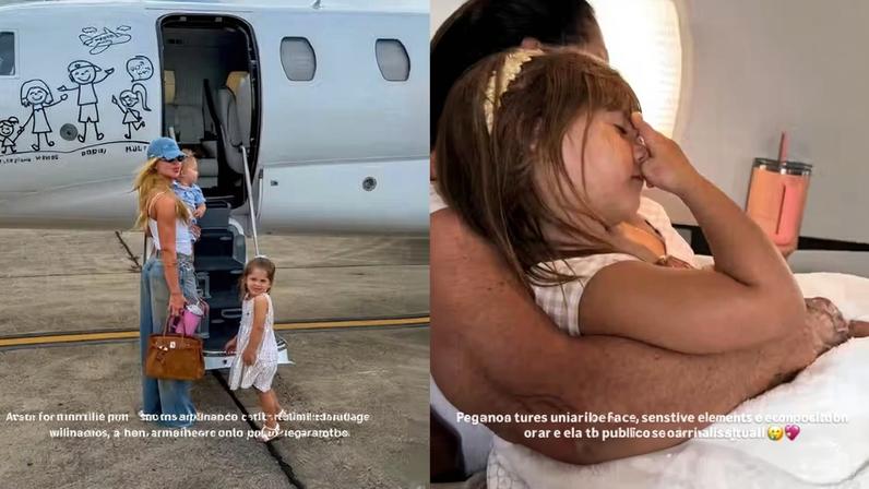 Virginia Fonseca pega turbulência em voo de volta para casa e mostra reação da filha Maria Alice — Foto: Reprodução/ Instagram