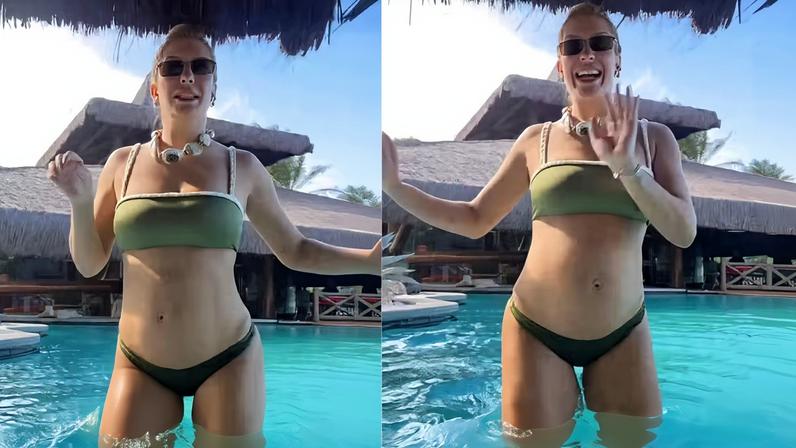 Lore Improta se diverte na piscina — Foto: Reprodução/ Instagram