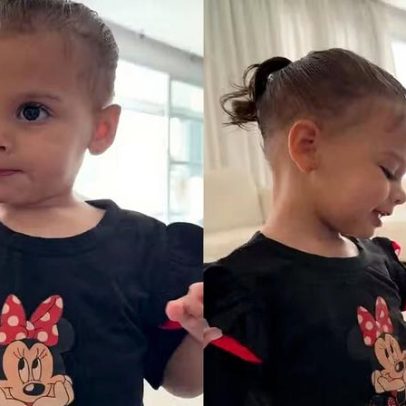 Amanda Kimberlly mostra Helena, filha de Neymar, falando ao alimentar peixes