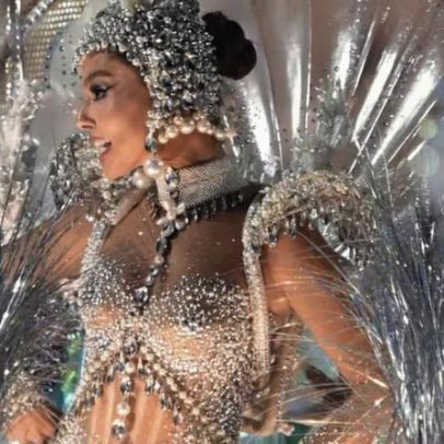 Giovanna Lancellotti celebra vice da Beija-Flor com look marcante na Sapucaí