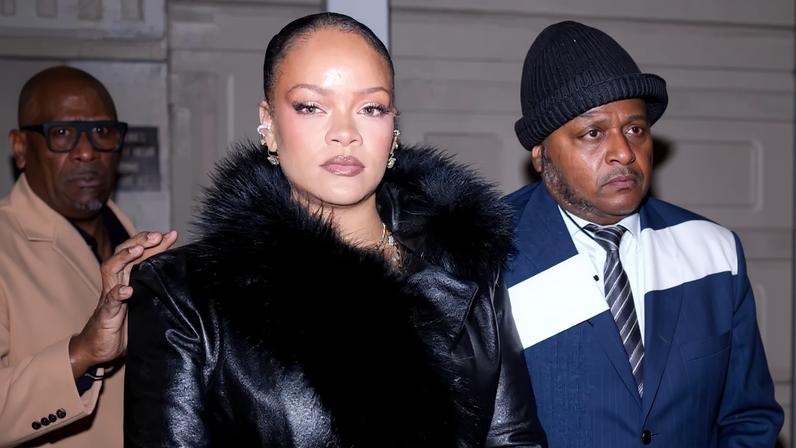 Rihanna suffered a wardrobe malfunction while attending her boyfriend A$AP Rocky’s AWGE fashion show on Friday night.