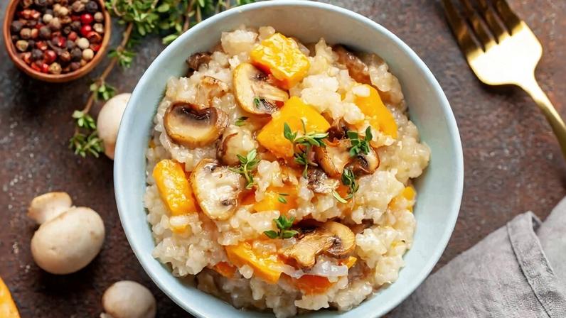 Risoto de abóbora com cogumelo (Imagem: NatalyaBond | Shutterstock)