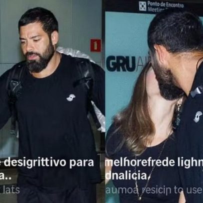 Sandy e Pedro Andrade são vistos trocando beijos ao desembarcar em São Paulo