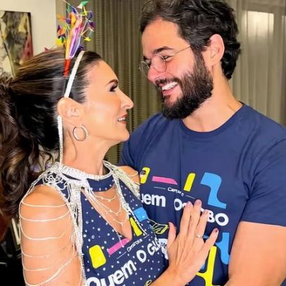 Fátima Bernardes curte Desfile das Campeãs com filha e Túlio Gadêlha