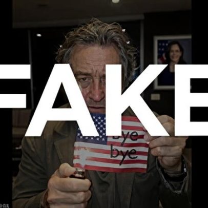 Vídeo falso mostra De Niro queimando bandeira dos EUA criado com IA