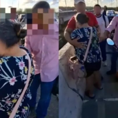 Motoristas impedem mulher de cometer suicídio em viaduto