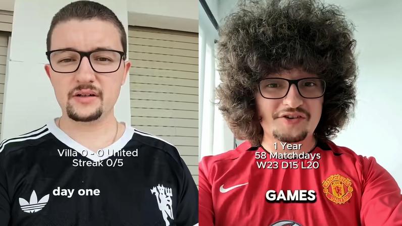 Caso o Manchester United vença o West Ham, nesta terça, torcedor Frank Ilett poderá enfim cortar o cabelo — Foto: Reprodução/Instagram