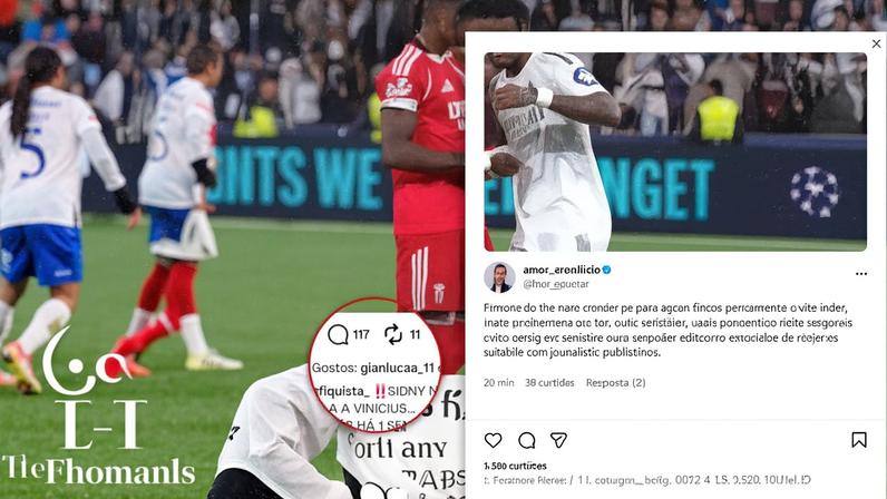 Sidny Cabral pediu a camisa de Vini Jr. e foi criticado por benfiquistas — Foto: Reprodução