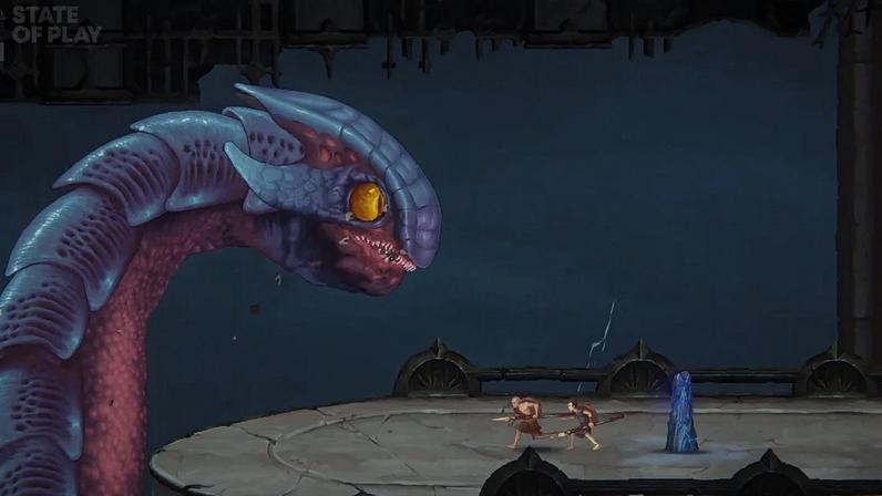 A serpent greets Greek warriors.